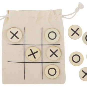 Деревянные крестики нолики в мешочке "XO"