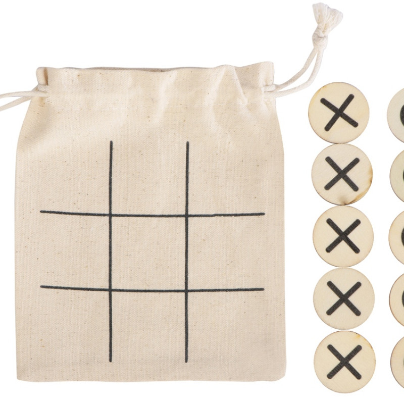 Деревянные крестики нолики в мешочке "XO"