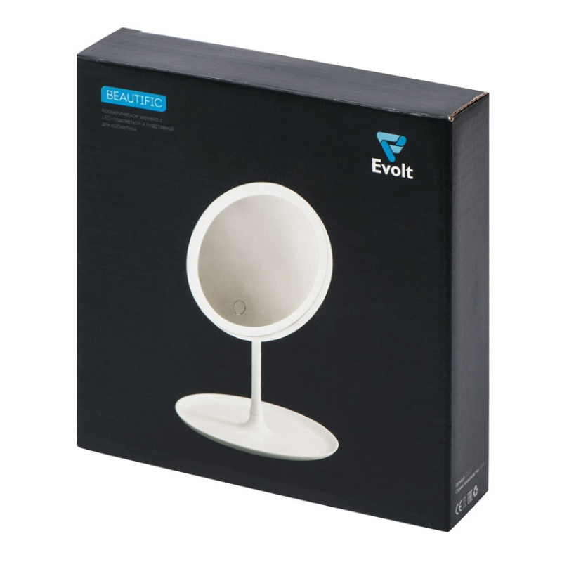 Косметическое зеркало с LED-подсветкой "Beautific", белый