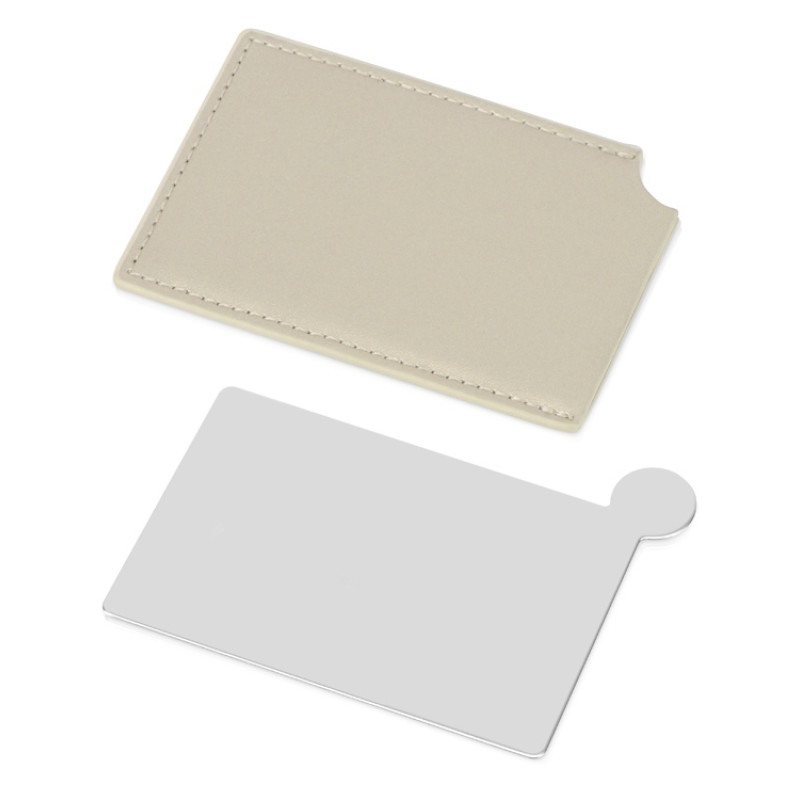 Зеркало в чехле "Style", серебристый/бежевый