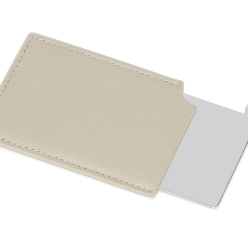 Зеркало в чехле "Style", серебристый/бежевый (Р)