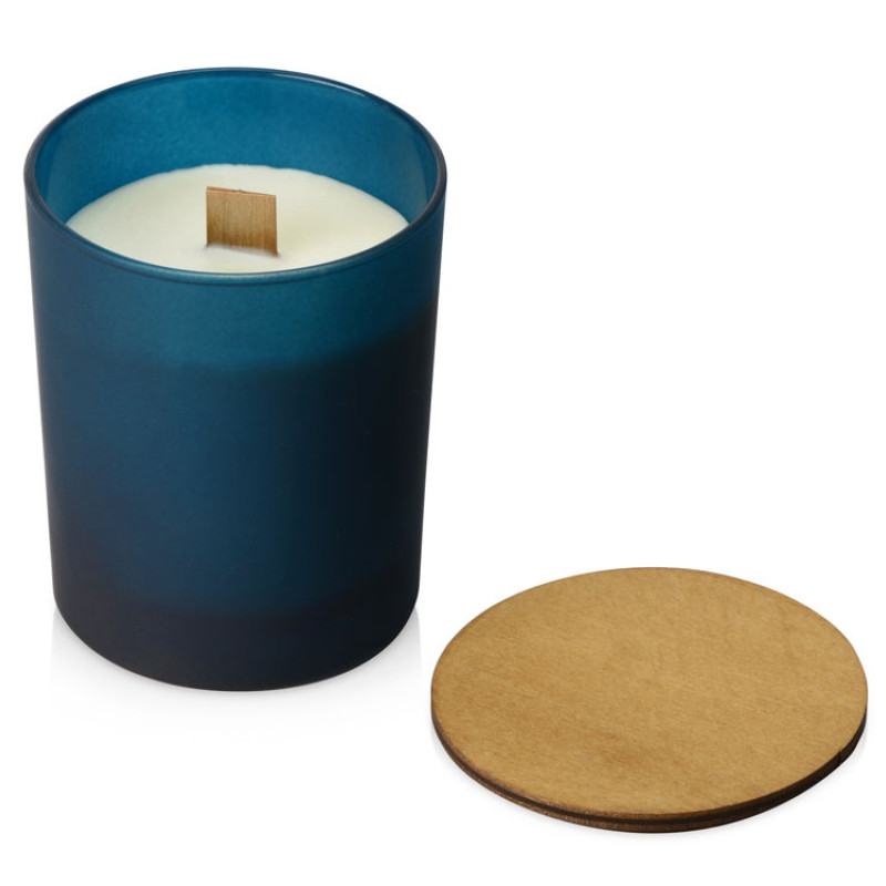 Свеча соевая ароматическая в стекле "Niort", синяя