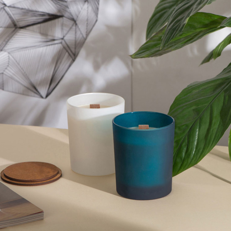 Свеча соевая ароматическая в стекле "Niort", синяя