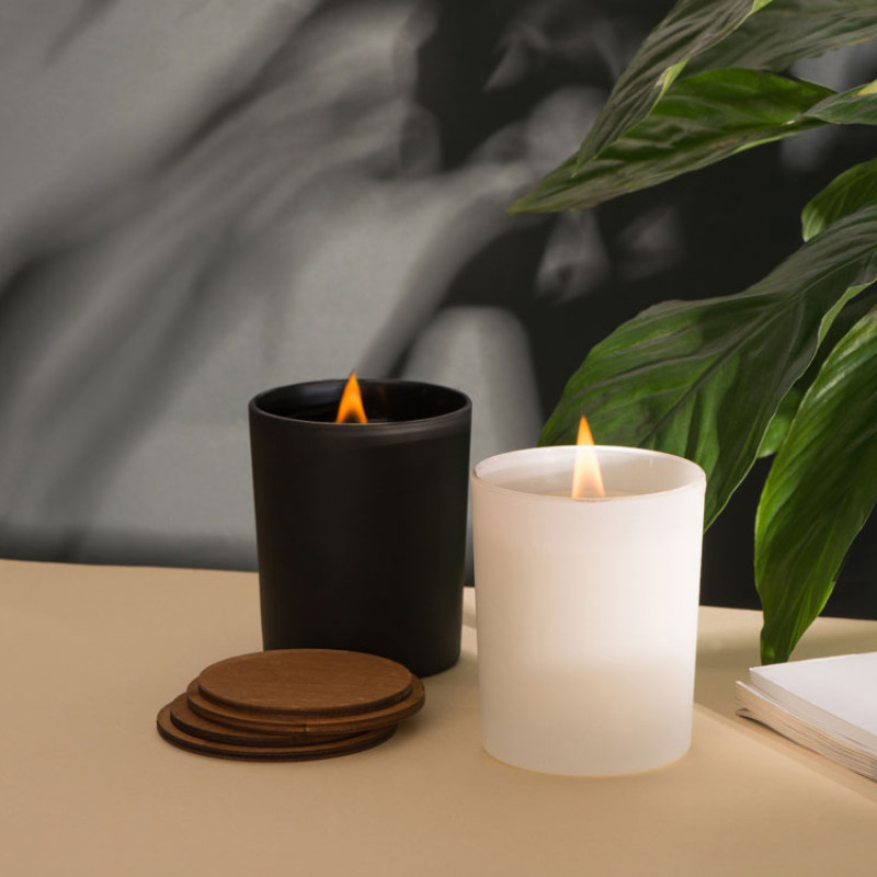 Свеча соевая ароматическая в стекле "Niort", белая