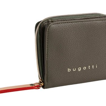 Кошелёк женский BUGATTI ЭЛЛА | ELLA, оливковый, полиуретан, 12х3х10 см
