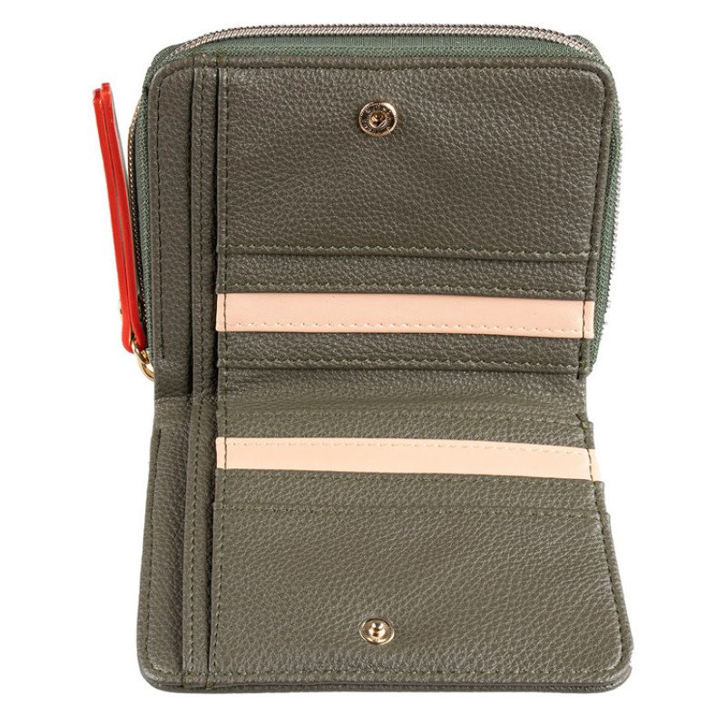 Кошелёк женский BUGATTI ЭЛЛА | ELLA, оливковый, полиуретан, 12х3х10 см