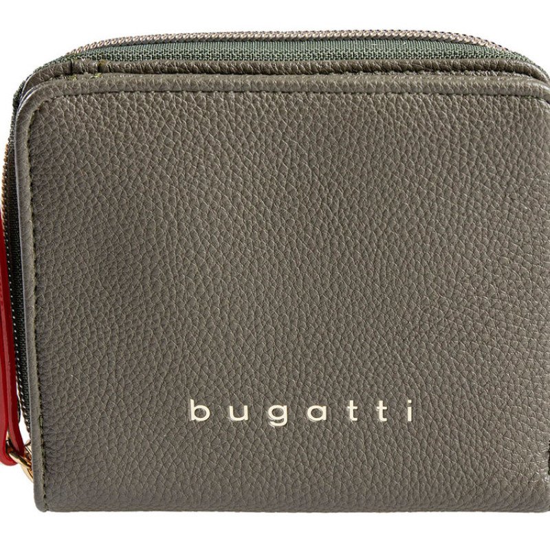 Кошелёк женский BUGATTI ЭЛЛА | ELLA, оливковый, полиуретан, 12х3х10 см