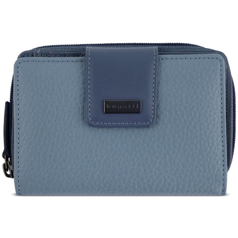 Кошелёк женский BUGATTI СИНА | SINA, голубой, воловья кожа/полиэстер, 13,7х3х9,5 см