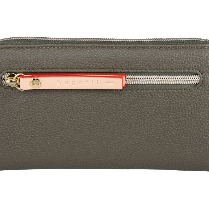 Кошелек женский BUGATTI ЭЛЛА | ELLA, оливковый, полиуретан, 19х2х10 см