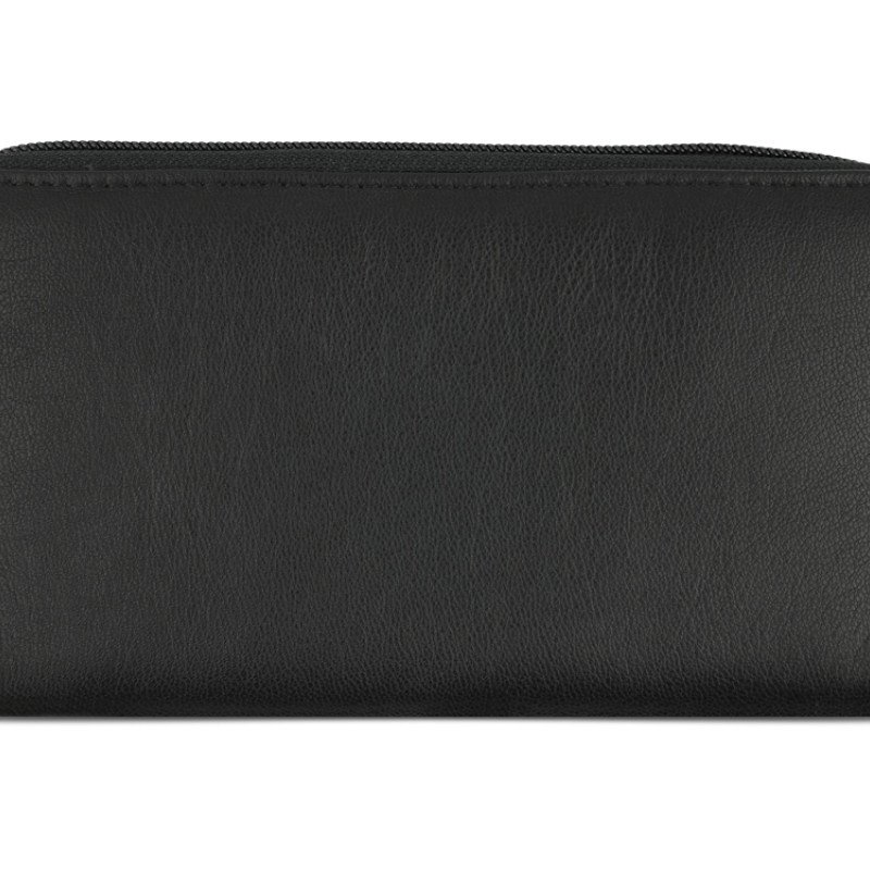 Кошелёк женский BUGATTI БАНДА | BANDA, с защитой данных RFID, чёрный, кожа козы/полиэстер, 18,5х2х10 см