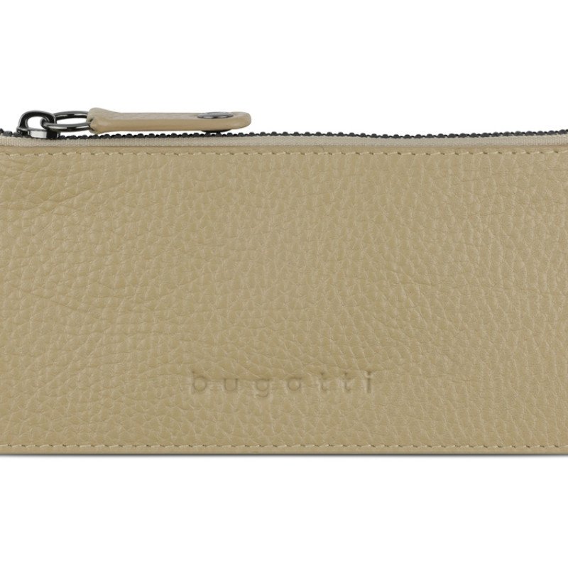 Кошелёк женский BUGATTI ЭЛЬЗА | ELSA с ключницей, с защитой данных RFID, песочного цвета, воловья кожа/полиэстер, 18,7х3х10,7 см