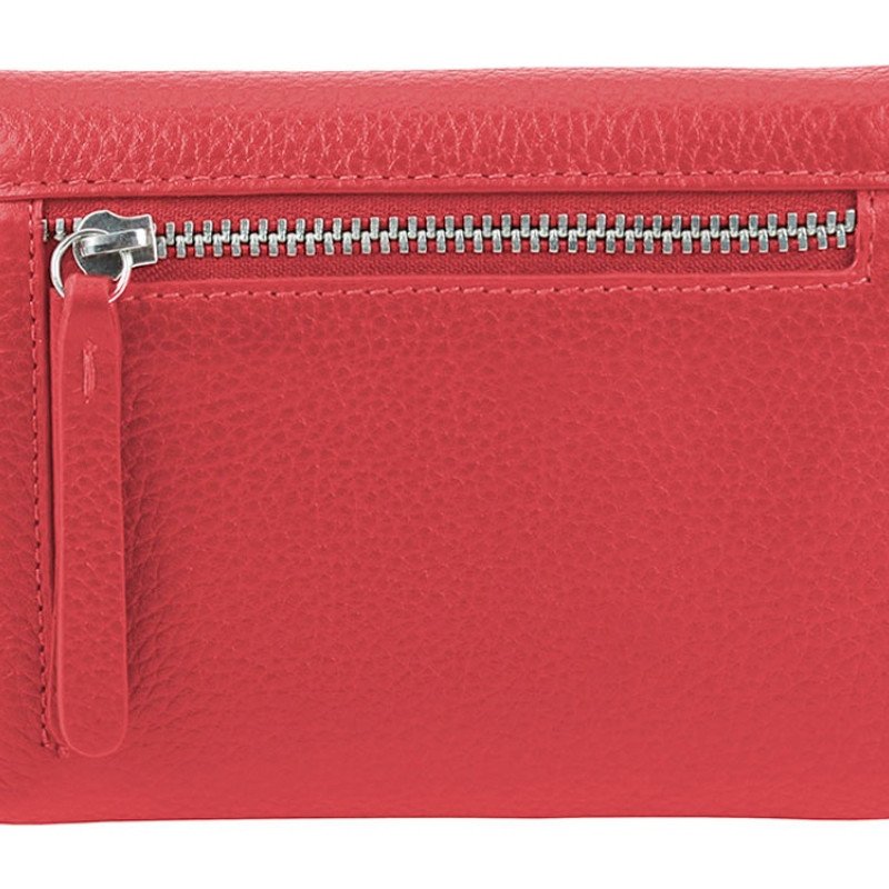 Кошелёк женский BUGATTI ЛИНДА | LINDA, красный, натуральная воловья кожа, 12х3х9,5 см