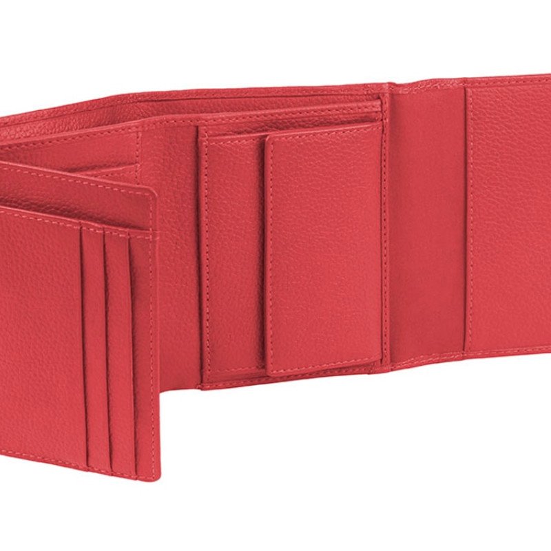 Кошелёк женский BUGATTI ЛИНДА | LINDA, красный, натуральная воловья кожа, 12х3х9,5 см