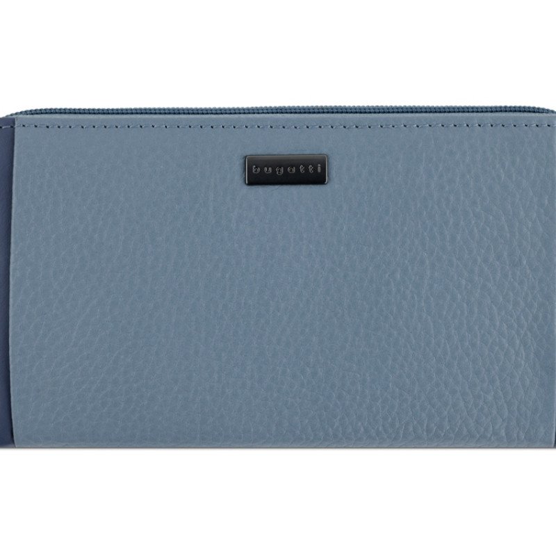 Кошелёк женский BUGATTI СИНА | SINA, голубой, воловья кожа/полиэстер, 19х3х11 см