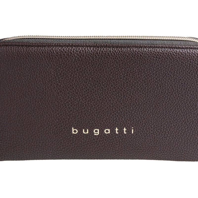 Кошелёк женский BUGATTI ЭЛЛА | ELLA, тёмно-коричневый, полиуретан, 19х2х10 см