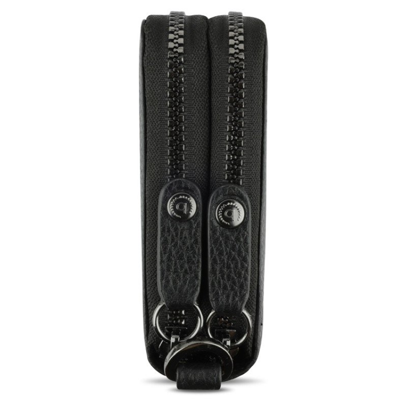 Кошелёк женский BUGATTI ЭЛЬЗА | ELSA, с защитой данных RFID, чёрный, воловья кожа/полиэстер, 19х3х10,5 см