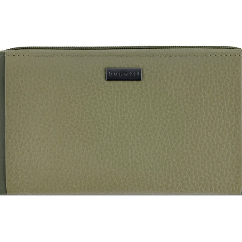 Кошелёк женский BUGATTI СИНА | SINA, зеленый, воловья кожа/полиэстер, 19х3х11 см