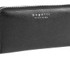 Кошелёк женский BUGATTI ЛИНДА | LINDA, на молнии, чёрный, натуральная воловья кожа, 19,2х2,5х10,5 см