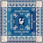 Платок "Птица дивная", синий
