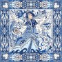Платок «Царевна-Лебедь» 100% шелк, синий