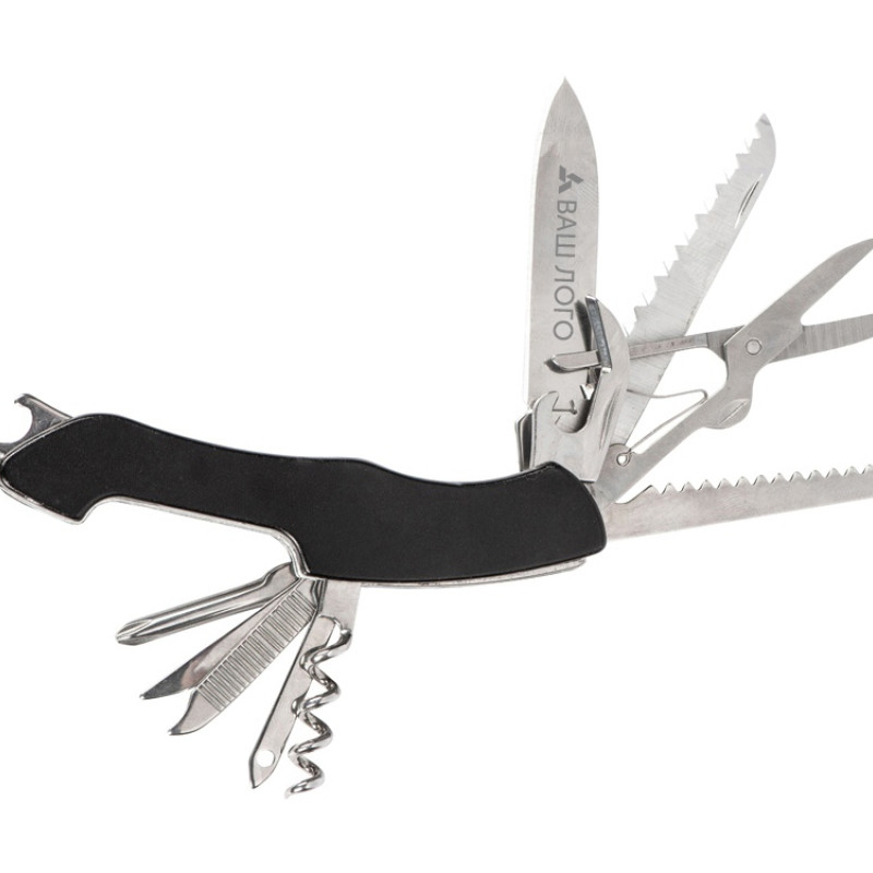 Мультитул-складной нож Demi 11-в-1, серебристый/черный