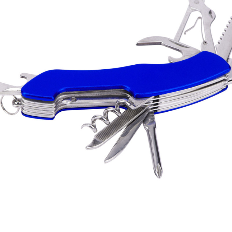 Мультитул-складной нож Demi 11-в-1, серебристый/синий