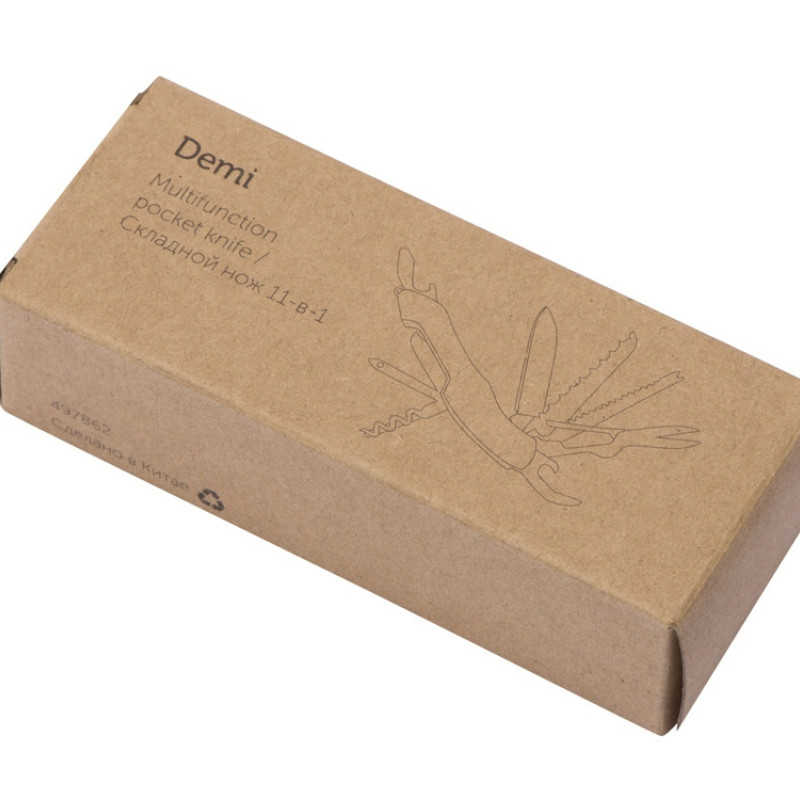 Мультитул-складной нож Demi 11-в-1, серебристый/черный