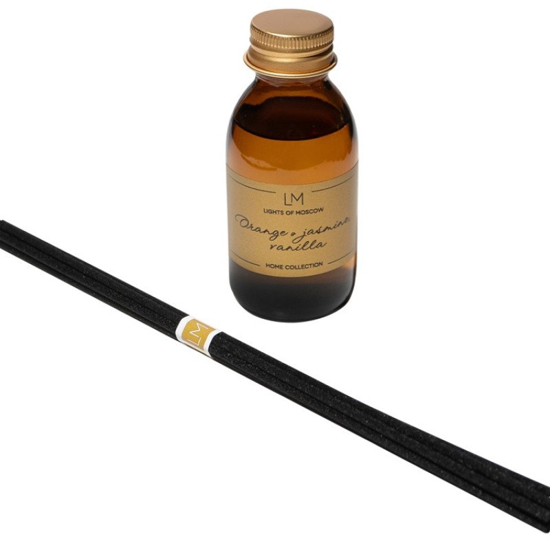 Ароматический диффузор с палочками, апельсин и жасмин, ваниль, 100 мл