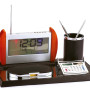Настольный прибор "Монреаль": часы, радио, калькулятор, подставка под ручки, бумажный блок