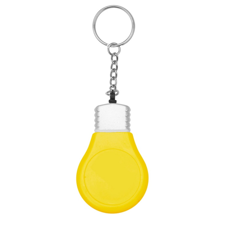 Брелок-рулетка для ключей "Лампочка", желтый/серебристый Брелок-рулетка для ключей "Лампочка", желтый/серебристый