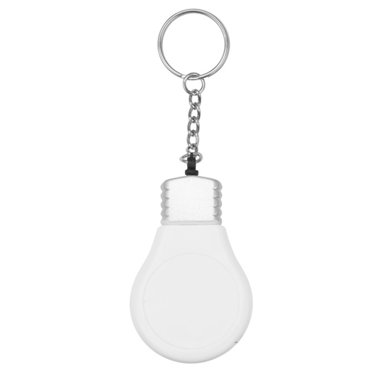 Брелок-рулетка для ключей "Лампочка", белый/серебристый