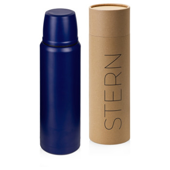 Термос с чашей и двойными медными стенками "Stern", 1 л, темно-синий