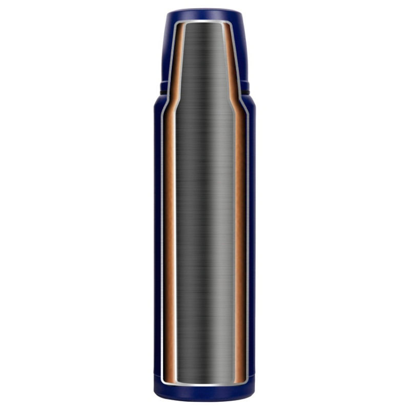 Термос с чашей и двойными медными стенками "Stern", 1 л, темно-синий