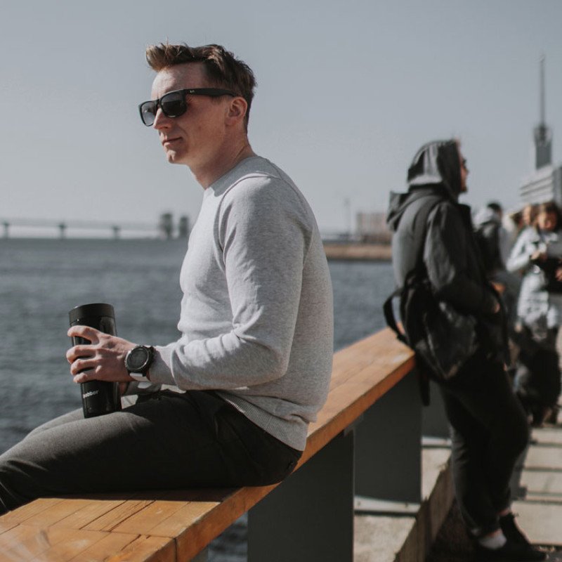 Термос питьевой, вакуумный, бытовой, тм "bobber". Объем 0,47 литра. Артикул Tumbler-470 Black Coffee