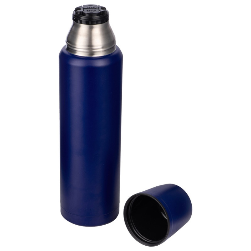 Термос с чашей и двойными медными стенками "Stern", 1 л, темно-синий