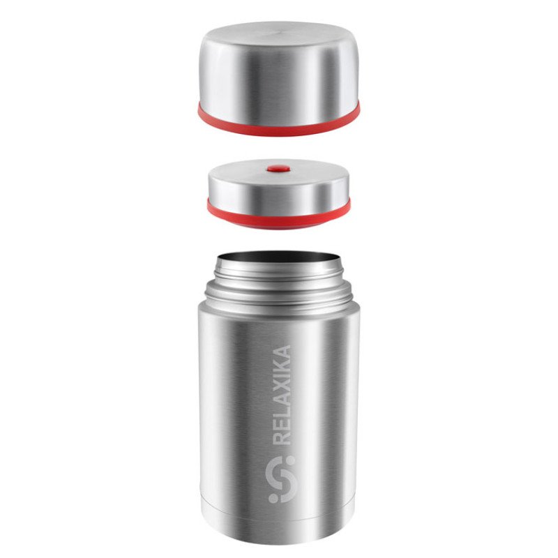 Термос для еды Relaxika 301 в чехле, 1200 мл, стальной