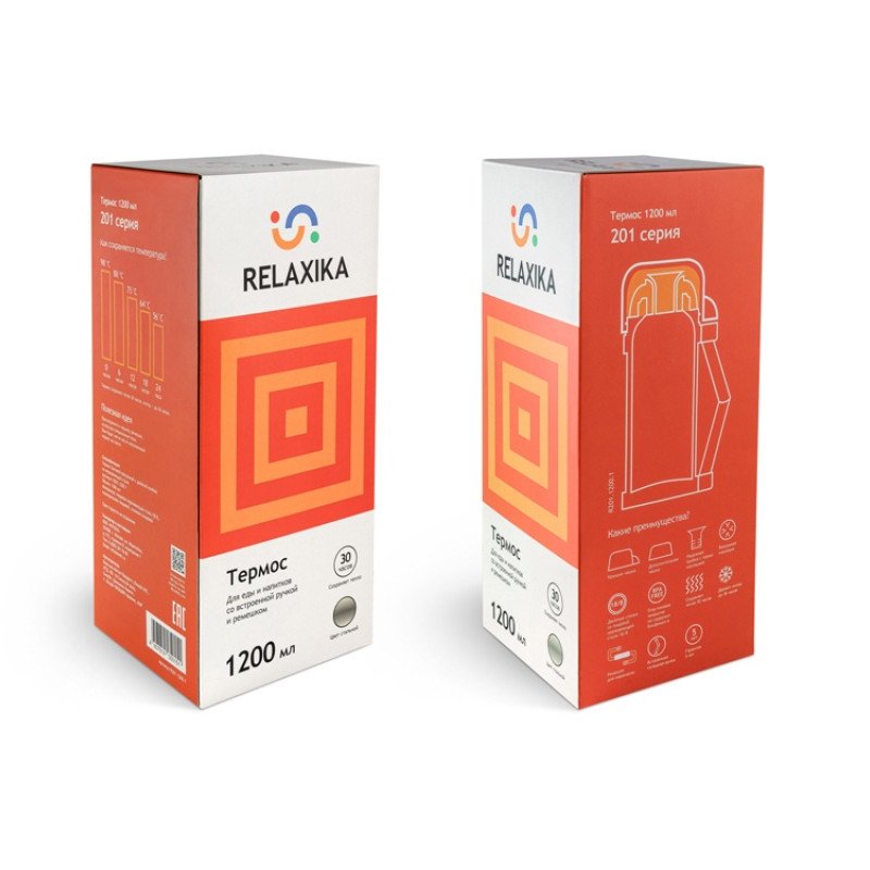 Термос универсальный (для еды и напитков) Relaxika 201, 1200 мл, стальной