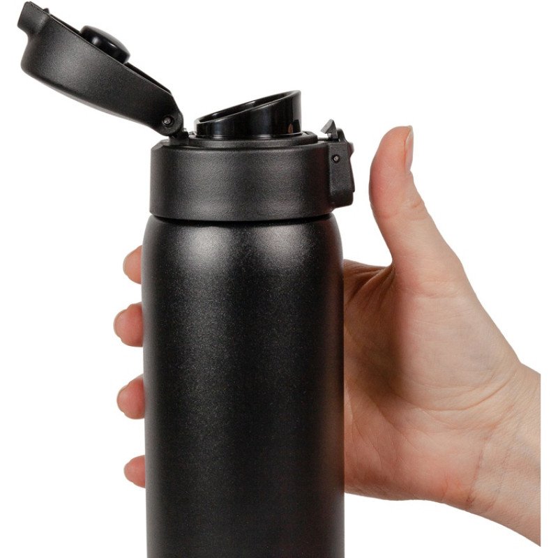 Термокружка Relaxika 701 (0,48 литра), черная (без лого)