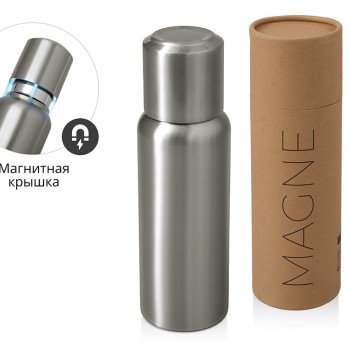 Вакуумный термос c магнитной крышкой "Magne", 500 мл, серебристый