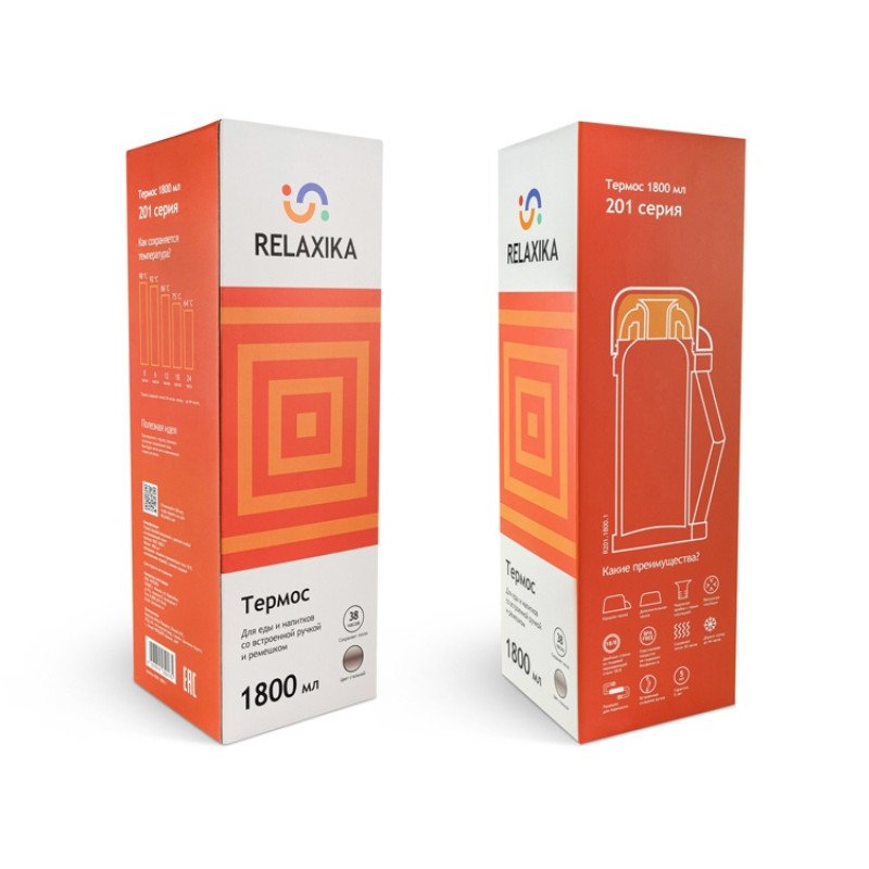 Термос универсальный (для еды и напитков) Relaxika 201, 1800 мл, стальной