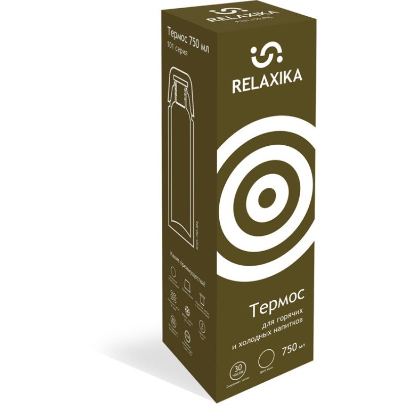 Термос Relaxika 101 (0,75 литра), хаки (без лого) Термос Relaxika 101 (0,75 литра), хаки (без лого)
