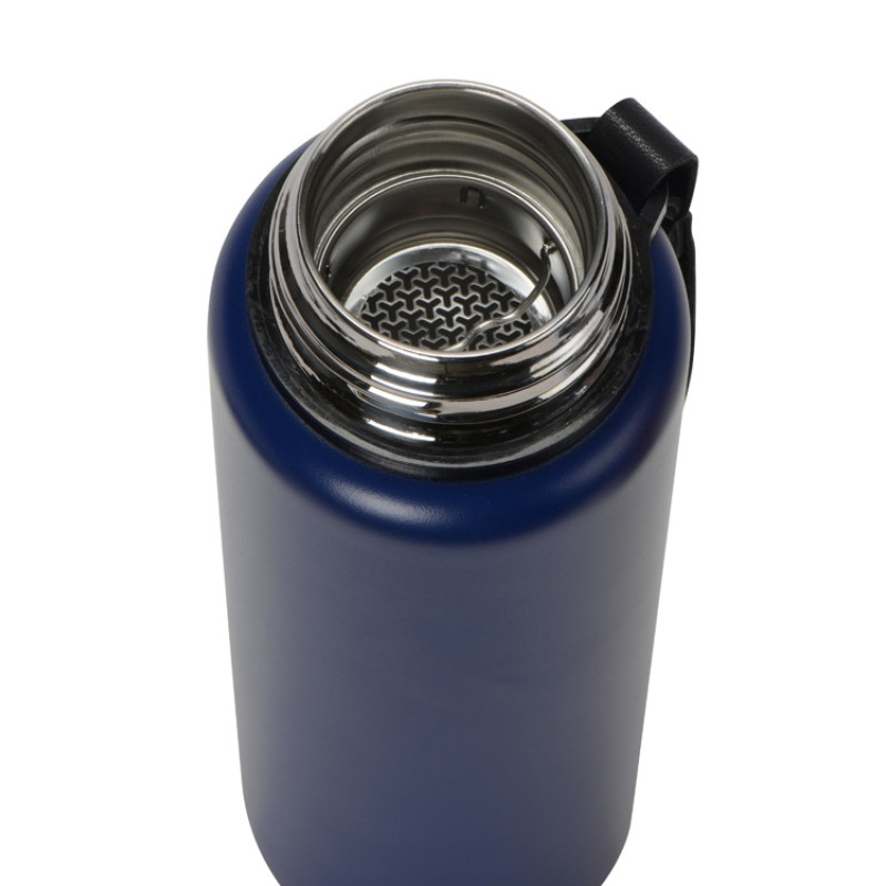 Вакуумный термос "Story" c покрытием powder, темно-синий