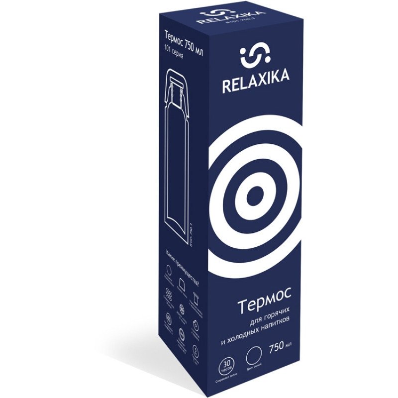 Термос Relaxika 101 (0,75 литра), темно-синий (без лого)