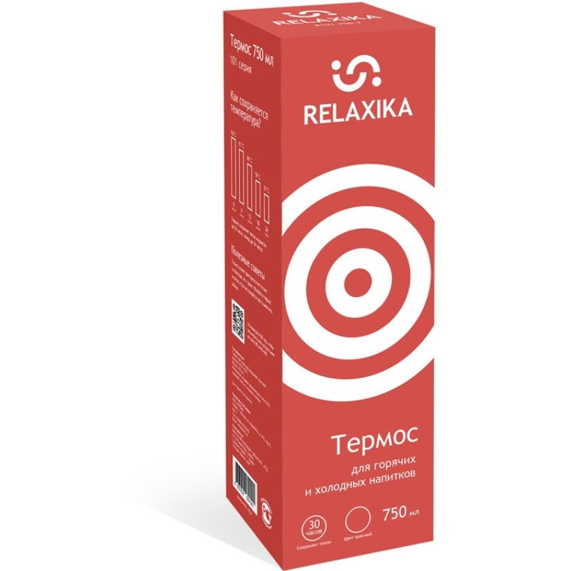 Термос Relaxika 101 (0,75 литра), красный (без лого) Термос Relaxika 101 (0,75 литра), красный (без лого)