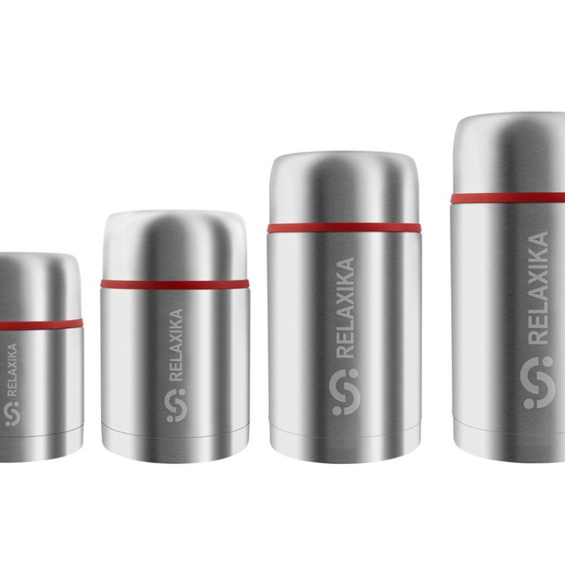 Термос для еды Relaxika 301 в чехле, 1200 мл, стальной