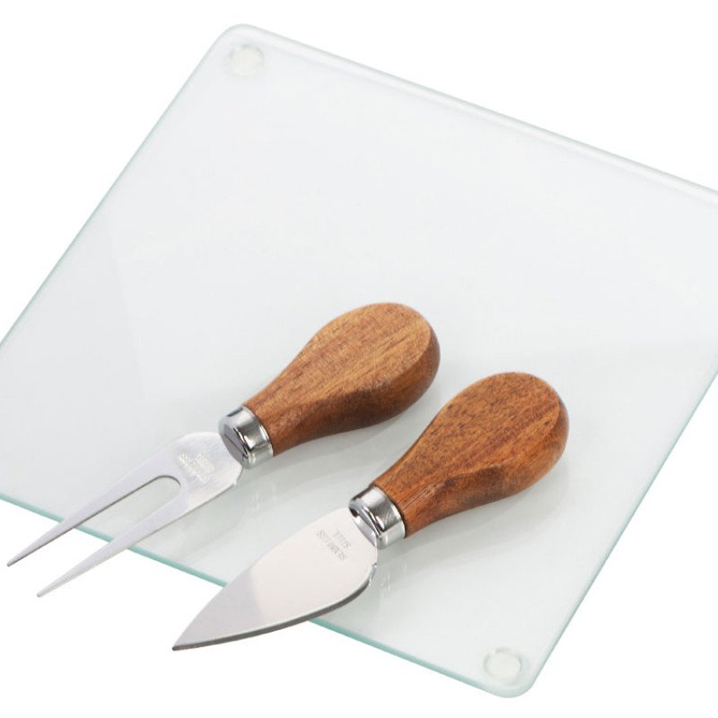 Набор для сыра Dorblue из стеклянной доски и вилки с ножом