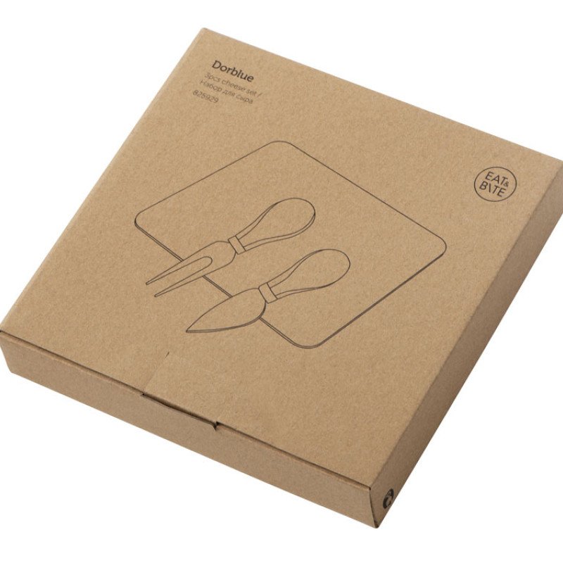 Набор для сыра Dorblue из стеклянной доски и вилки с ножом