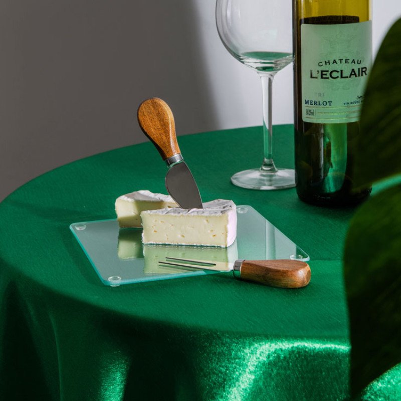 Набор для сыра Dorblue из стеклянной доски и вилки с ножом