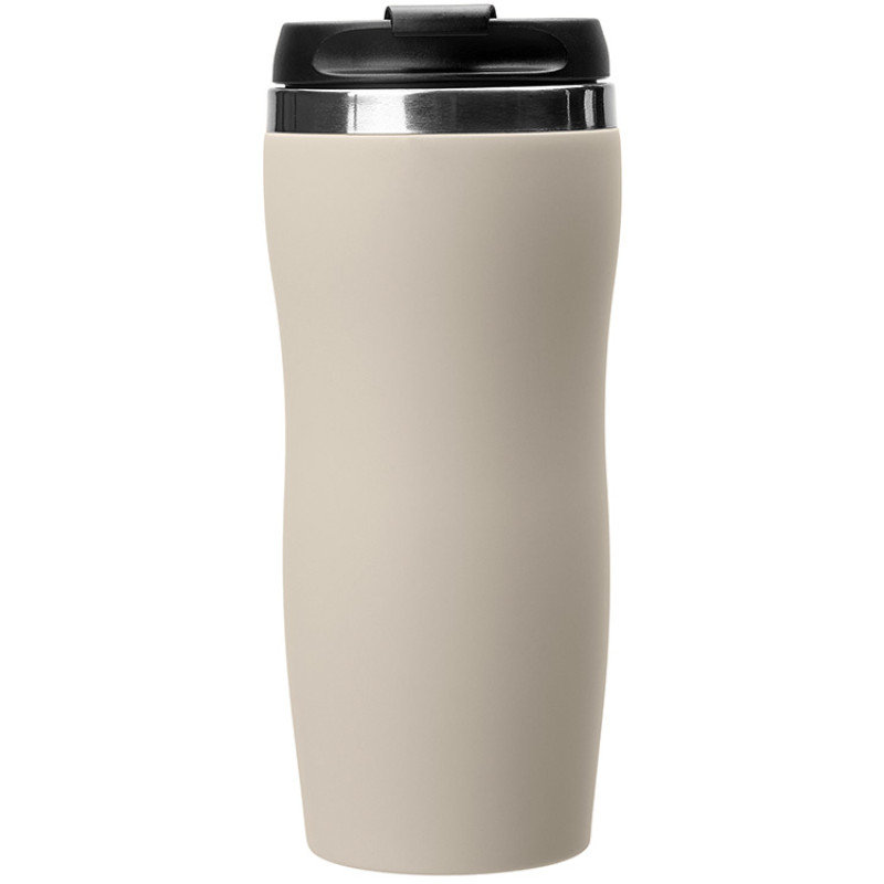 Термокружка "Mony Steel" 350 мл, soft touch, бежевый