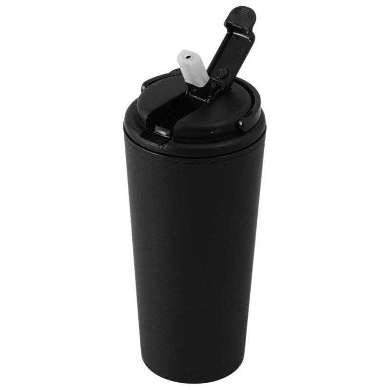 Термокружка с трубочкой «Moment Straw», 350 мл, черный